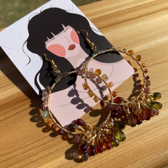 🥳Host pick 🥳: Tundra- sapphire hoop earrings - Picture 11 of 16